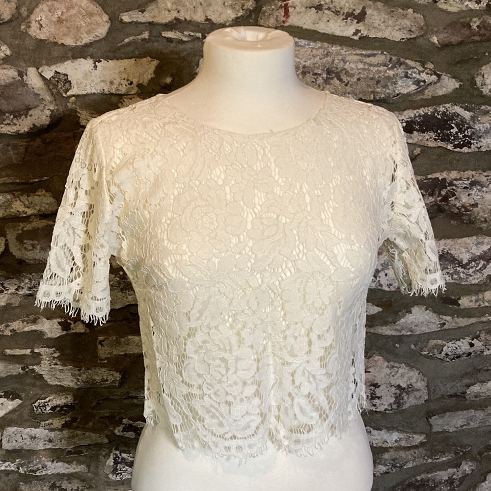 Anthropologie Jenny Yoo Formal Lace Kenzie Top L